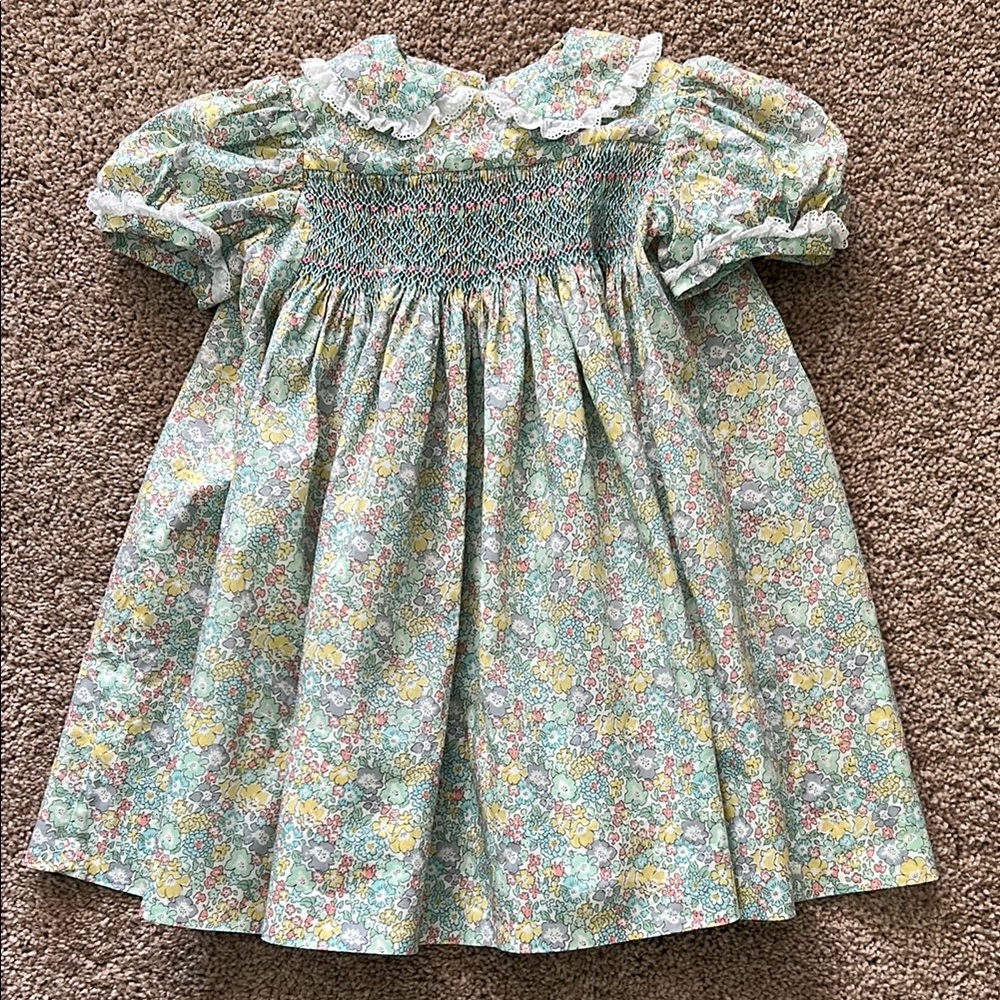 Floral Kids Dress with Ruffled Collar